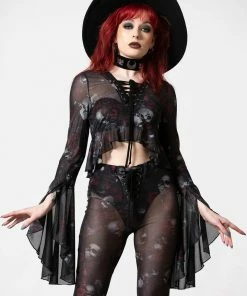 Killstar Wicked Rose Mesh Blouse New Arrivals