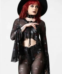 Killstar Wicked Rose Mesh Blouse New Arrivals