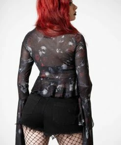 Killstar Wicked Rose Mesh Blouse New Arrivals