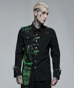 Punk Rave Ascelin Shirt Black / Green