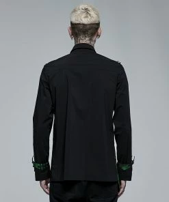 Punk Rave Ascelin Shirt Black / Green 15 Punk Rave Ascelin Shirt Black / Green