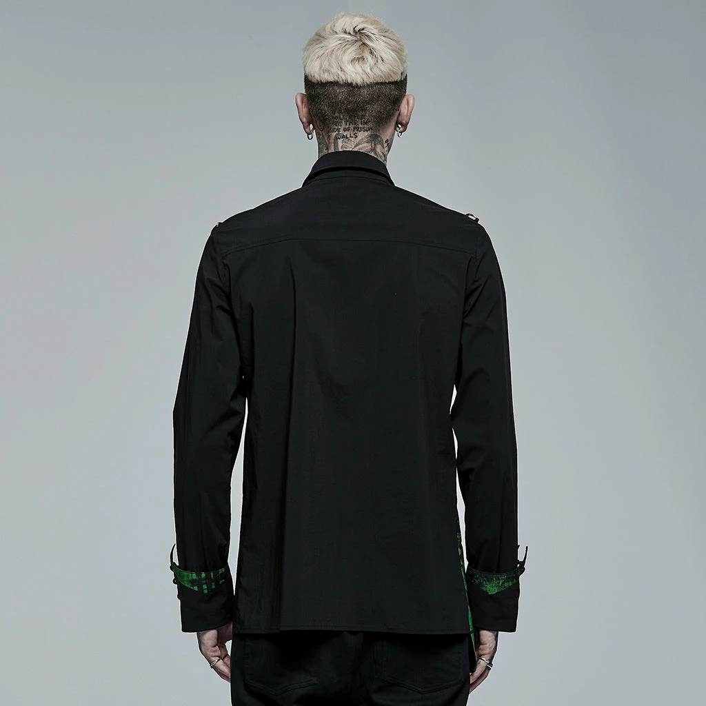 Punk Rave Ascelin Shirt Black / Green 6 Punk Rave Ascelin Shirt Black / Green