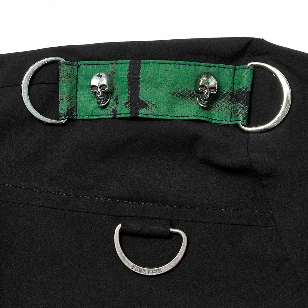 Punk Rave Ascelin Shirt Black / Green 8 Punk Rave Ascelin Shirt Black / Green