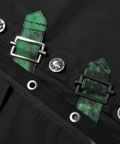 Punk Rave Ascelin Shirt Black / Green 18 Punk Rave Ascelin Shirt Black / Green