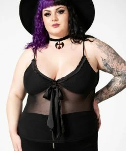 Killstar Yuna Ribbon Mesh Top