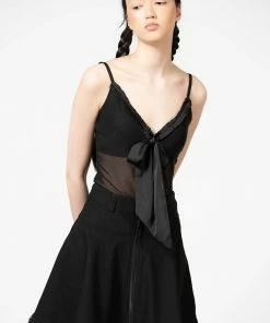 Killstar Yuna Ribbon Mesh Top