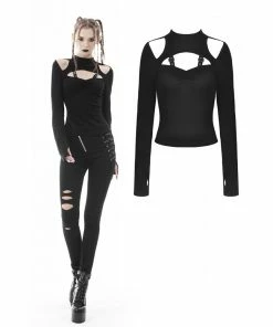 Dark In Love Alice Cold Shoulder Top Ladies