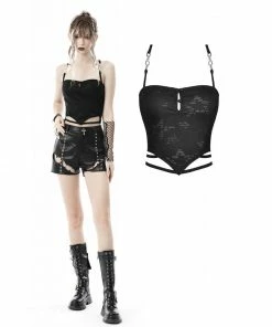 Dark In Love Black Star Halter Top Ladies