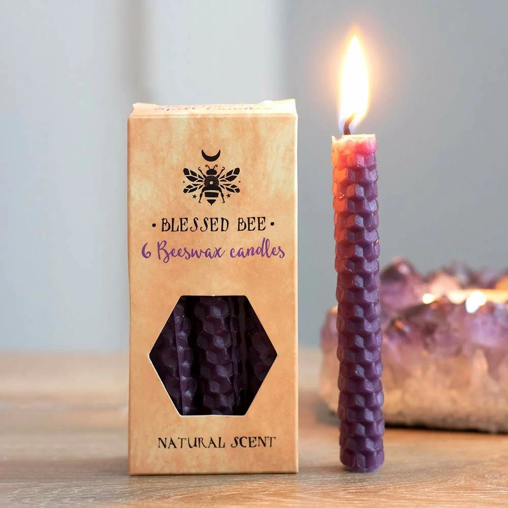 Gothic Gifts Purple Beeswax Prosperity Spell Candles 3 Gothic Gifts Purple Beeswax Prosperity Spell Candles