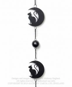 Alchemy Gothic Black Cat Moon Hanging Decoration