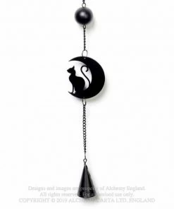 Alchemy Gothic Black Cat Moon Hanging Decoration