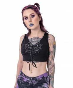 Ladies Rockabella Black Widow Top