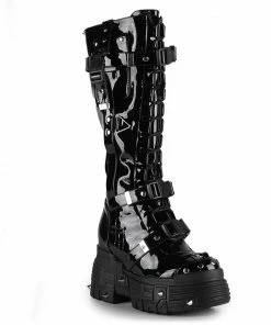 Ladies Anthony Wang Orange Cookies Hidden Heel Boots - Black