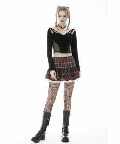 Ladies Dark In Love Exigis Tartan Skirt