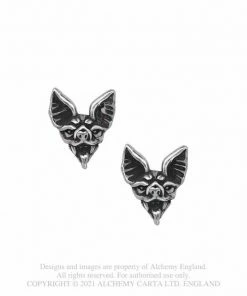 Alchemy Gothic Cauchemar Bat Head Studs Accessories