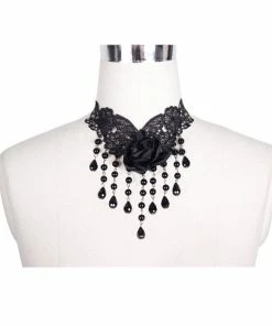 Accessories Devil Fashion Onyx Rose Necklace 9 Accessories Devil Fashion Onyx Rose Necklace
