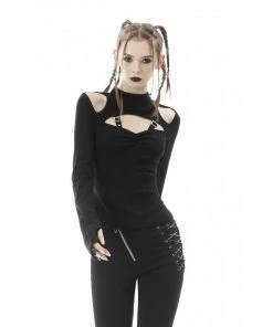 Dark In Love Alice Cold Shoulder Top Ladies