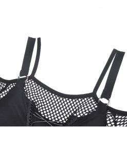 Ladies Dark In Love Carina Fishnet Top