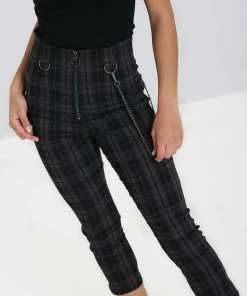 Ladies Hell Bunny Cobain Capris - Grey