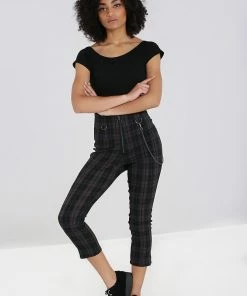 Ladies Hell Bunny Cobain Capris - Grey