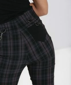 Ladies Hell Bunny Cobain Capris - Grey