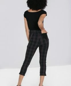 Ladies Hell Bunny Cobain Capris - Grey