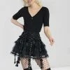 Hell Bunny Chai Mini Skirt Black Ladies