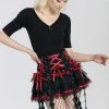 Hell Bunny Chain Mini Skirt Black / Red Ladies