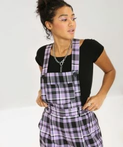 Ladies Hell Bunny Lavender Alicia Dungarees
