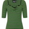 Ladies Hell Bunny Warlock Top - Black & Green