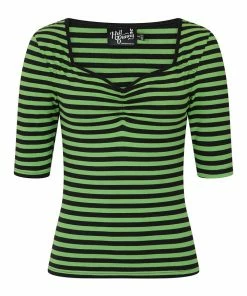 Ladies Hell Bunny Warlock Top - Black & Green