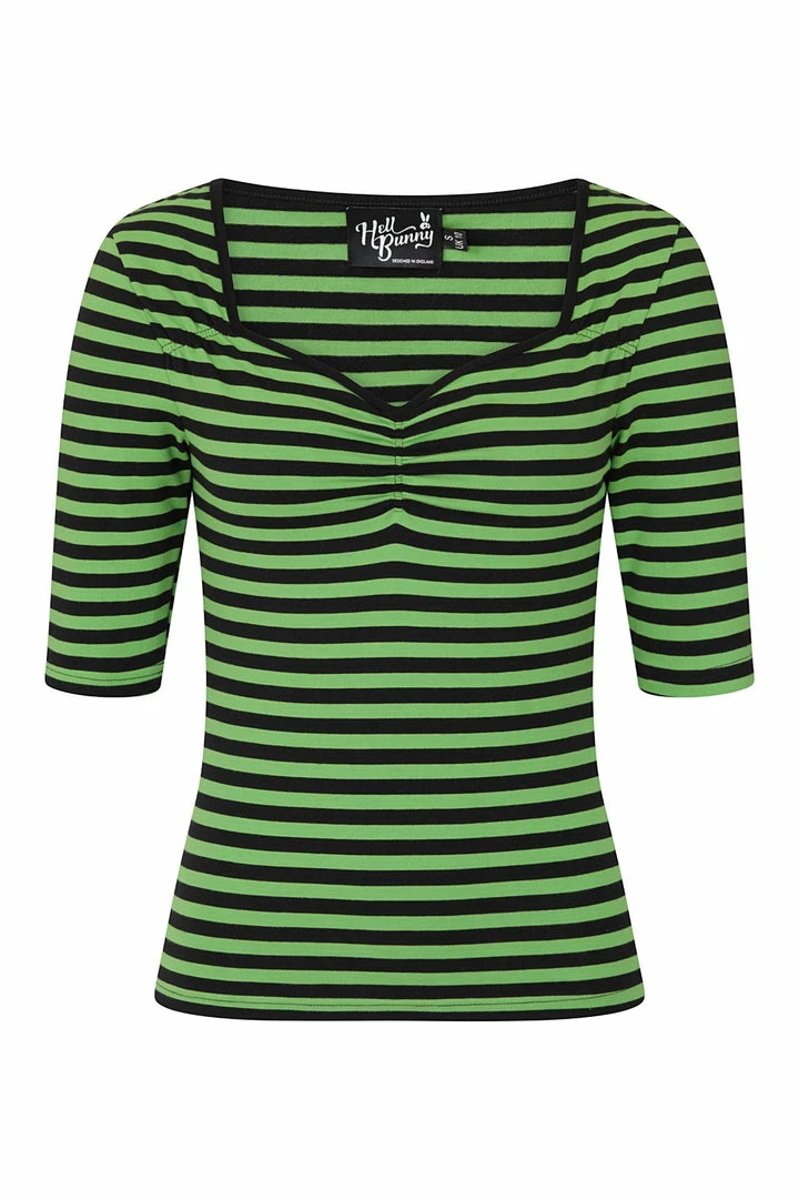 Ladies Hell Bunny Warlock Top - Black & Green 3 Ladies Hell Bunny Warlock Top - Black & Green
