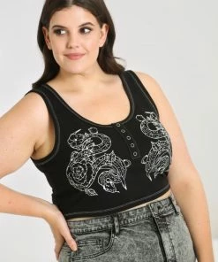 Hell Bunny Medusa Crop Top Ladies