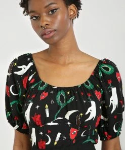 Hell Bunny Good Fortune Crop Top Ladies