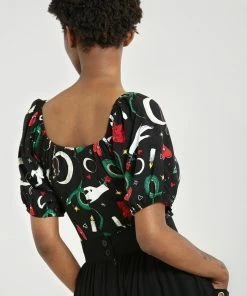 Hell Bunny Good Fortune Crop Top Ladies 14 Hell Bunny Good Fortune Crop Top Ladies