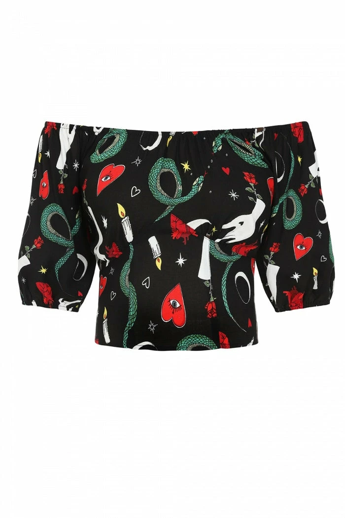 Hell Bunny Good Fortune Crop Top Ladies 7 Hell Bunny Good Fortune Crop Top Ladies