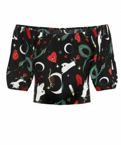 Hell Bunny Good Fortune Crop Top Ladies 16 Hell Bunny Good Fortune Crop Top Ladies