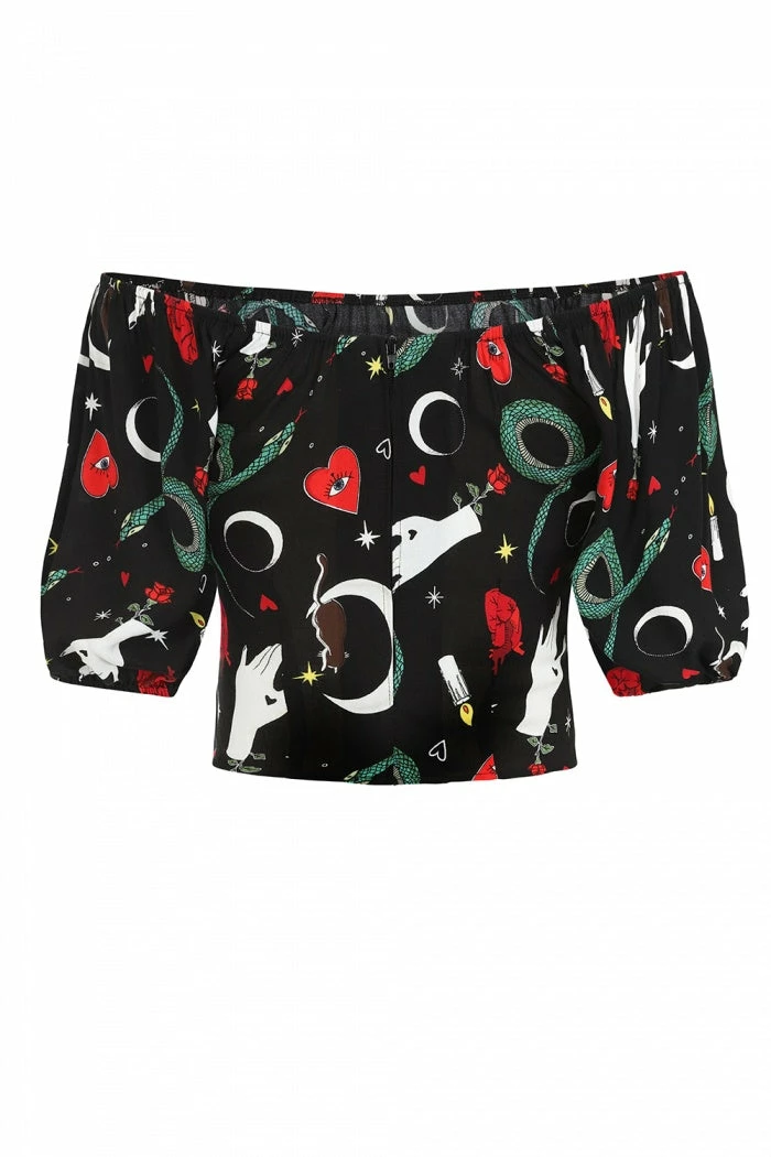 Hell Bunny Good Fortune Crop Top Ladies 8 Hell Bunny Good Fortune Crop Top Ladies