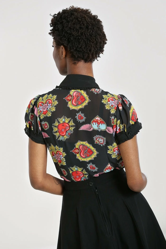 Ladies Hell Bunny Amias Blouse 5 Ladies Hell Bunny Amias Blouse