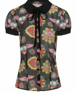 Ladies Hell Bunny Amias Blouse 10 Ladies Hell Bunny Amias Blouse