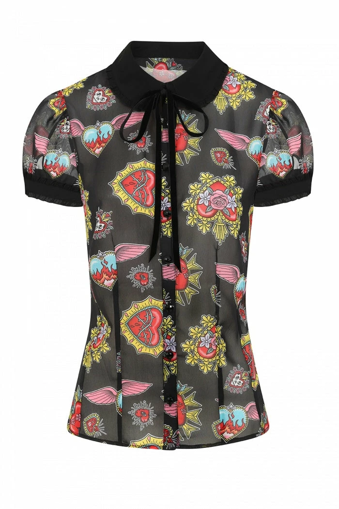 Ladies Hell Bunny Amias Blouse 6 Ladies Hell Bunny Amias Blouse