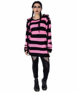 Ladies Heartless Oriana Jumper - Black & Pink