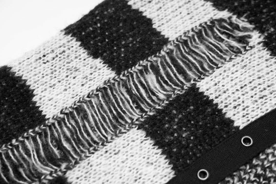 Punk Rave Kaz Distressed Jumper - White 14 Punk Rave Kaz Distressed Jumper - White