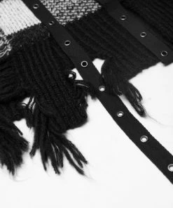 Punk Rave Kaz Distressed Jumper - White 28 Punk Rave Kaz Distressed Jumper - White