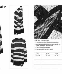 Punk Rave Kaz Distressed Jumper - White 23 Punk Rave Kaz Distressed Jumper - White