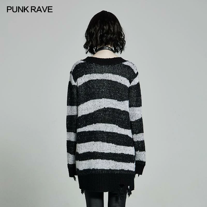 Punk Rave Kaz Distressed Jumper - White 6 Punk Rave Kaz Distressed Jumper - White