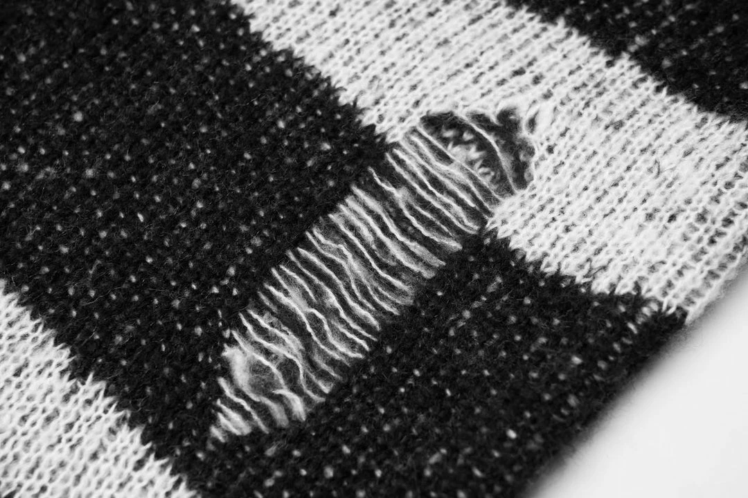 Punk Rave Kaz Distressed Jumper - White 11 Punk Rave Kaz Distressed Jumper - White