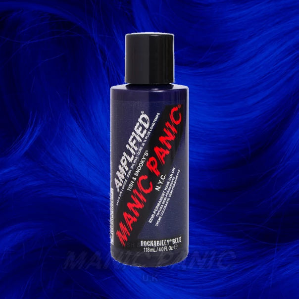 Amplified Manic Panic Semi Permanent Hair Colour EU Formula - Rockabilly Blue Hair Dye 3 Amplified Manic Panic Semi Permanent Hair Colour EU Formula - Rockabilly Blue Hair Dye