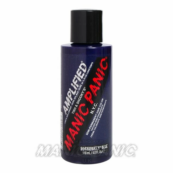 Amplified Manic Panic Semi Permanent Hair Colour EU Formula - Rockabilly Blue Hair Dye 6 Amplified Manic Panic Semi Permanent Hair Colour EU Formula - Rockabilly Blue Hair Dye
