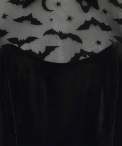 Collectif Rooey Bat Mesh Velvet Pencil Dress